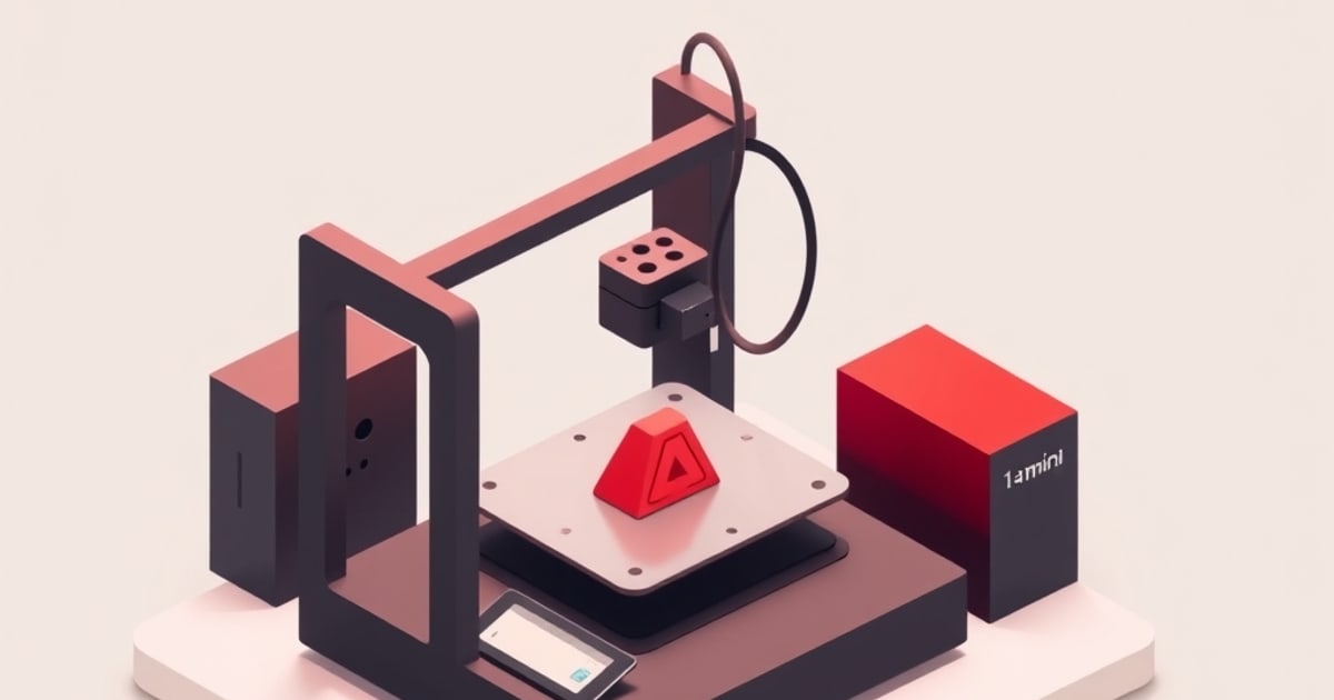 Compact bed-slinger 3D printer with small footprint in a work environment printing a multicolor model